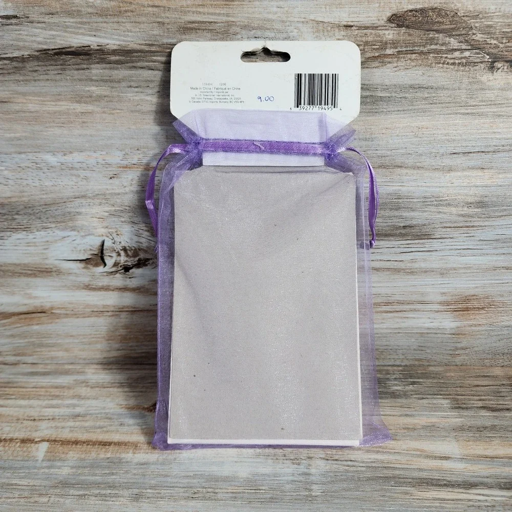 Voila 10 Blank Notecards High Heel Shoe Fashion Print Purple Organza Bag Set